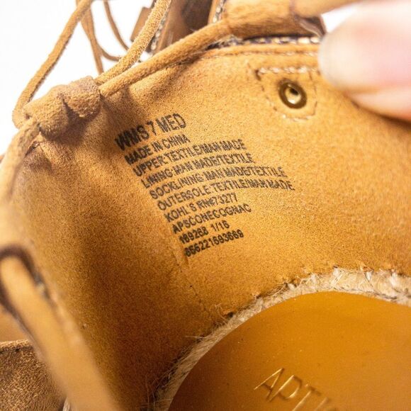 New Apt 9 Espadrille Lace Up Sandals Cognac Tobacco Sz 7M - Picture 9 of 10